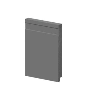 Rodapé de poliestireno frisado cinza multiuso 150 x 15 mm