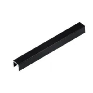 Filete Luxor Black Matte Preto Fosco Aluminio Anodizado - Uso Em Parede (10mmx10mm3m)