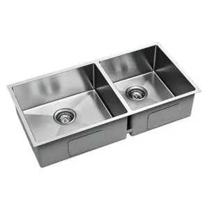 Cuba inox dupla para cozinha 80x40 - natural