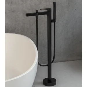 Misturador Lablanco Monocomando Orbe de Piso Banheira Aco Inox 304 Preto Fosco