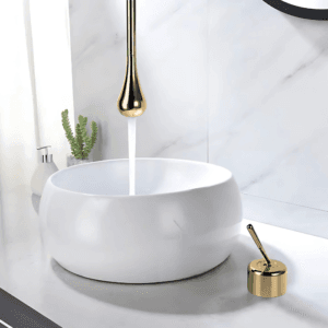 Misturador Lablanco Monocomando Bellagio Aco Inox 304 Banheiro de Teto Escovado Gold Champagne