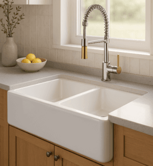 Cuba Lablanco Cozinha Porcelana Branca Dupla Farm House (761x457x254mm)