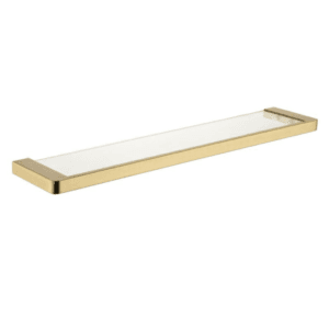 Prateleira com Vidro Aco Inox 304 Lablanco 56,2cm Semi Round Gold Champagne Escovado (R)