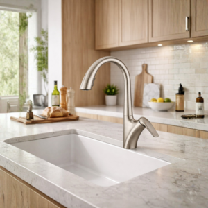 Misturador Lablanco Monocomando Domus Aco Inox 304 Cozinha Bica Movel e Retratil Brushed Nickel