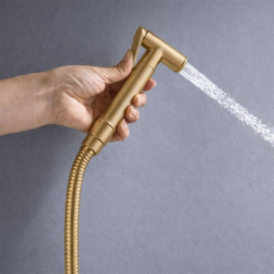 Ducha Higiênica com Monocomando Lablanco Escovado Gold Champagne