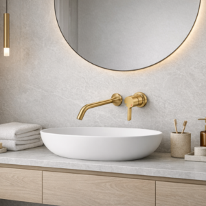 Misturador Lablanco Monocomando Round Parede Gold