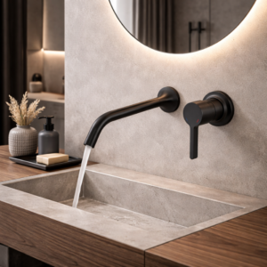 Misturador Lablanco Monocomando Round Parede Matt Black