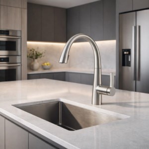 Monocomando de Cozinha com Bico Extensor em Inox 304 Escovada