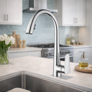 Monocomando Cozinha Cromado com Bico Extensor - Material Zinco