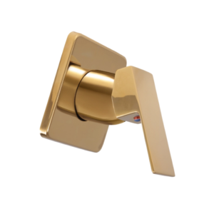 Acabamento de Monocomando Quadrado Deca em Inox, Zinco e ABS Dourado