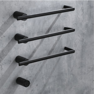 Toalheiro Aquecido Lablanco horizontal de Embutir Preto Matte em Aco Inox 304