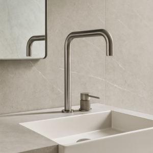 Misturador Lablanco Monocomando Imperium Aco Inox 304 Banheiro Cozinha Bica Alta Grafite