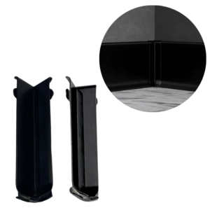 Acabamento Rodape Lablanco Metalico em Aluminio Cor Preto CANTO - Valor por Unid. (R)