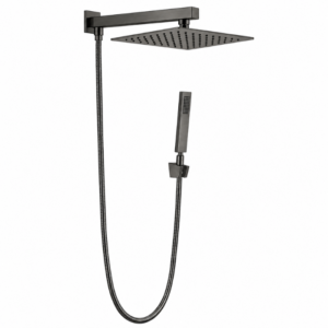 Chuveiro com Desviador Lablanco em Aço Inox 304 – 300x300mm de Parede Square Grafite Escovado