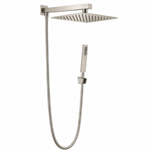 Chuveiro com Desviador Lablanco em Aço Inox 304 – 300x300mm de Parede Square Níquel Escovado