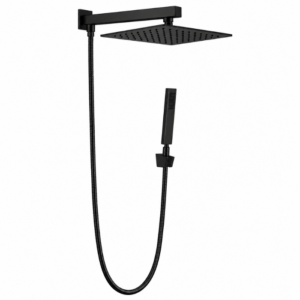 Chuveiro com Desviador Lablanco em Aço Inox 304 – 300x300mm de Parede Square Preto Matte