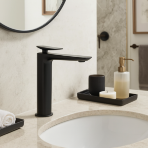 Misturador Lablanco Monocomando Flow Aco Inox 304 Banheiro Bica Alta Preto Fosco