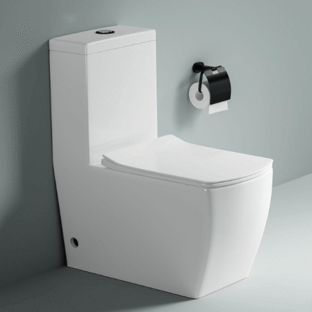 Bacia Lablanco Caixa Acoplada Monobloco Wahsdown Rimless Rettangolare Branca com Assento (R)