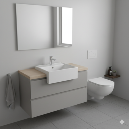 Cuba Lablanco Banho Art Basin 410x410x130mm Semi Encaixe Branca (R)