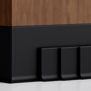Rodape Lablanco Metalico em Aluminio Wave 80x12x2500mm Cor Preto - Valor por Metro Linear (R)