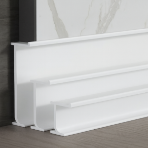 Rodape Lablanco Invertido em Aluminio com borda 30x15x3000mm Cor Branco - Valor por Metro Linear (R)